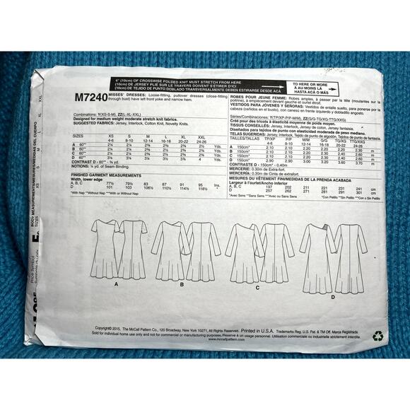 McCalls 7240 Sewing pattern dress fit and flare size L XL XXL - Picture 3 of 7